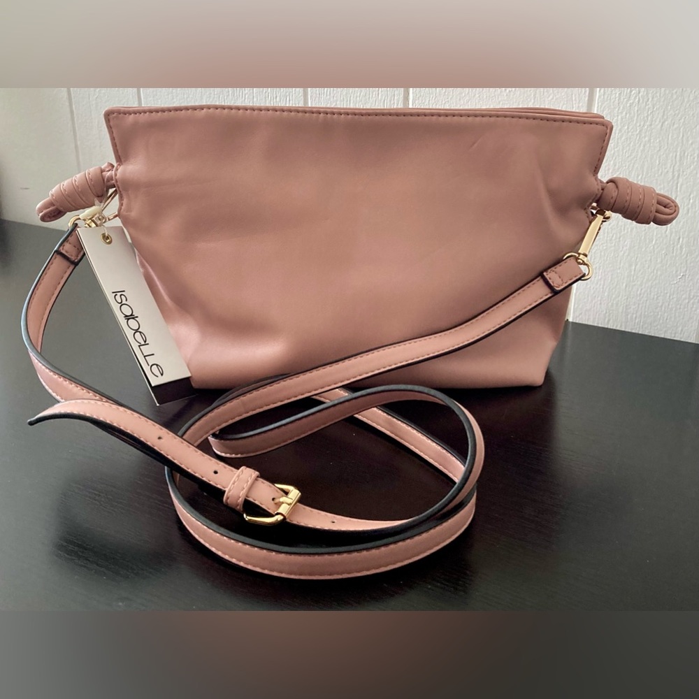 V Leather Crossbody Purse